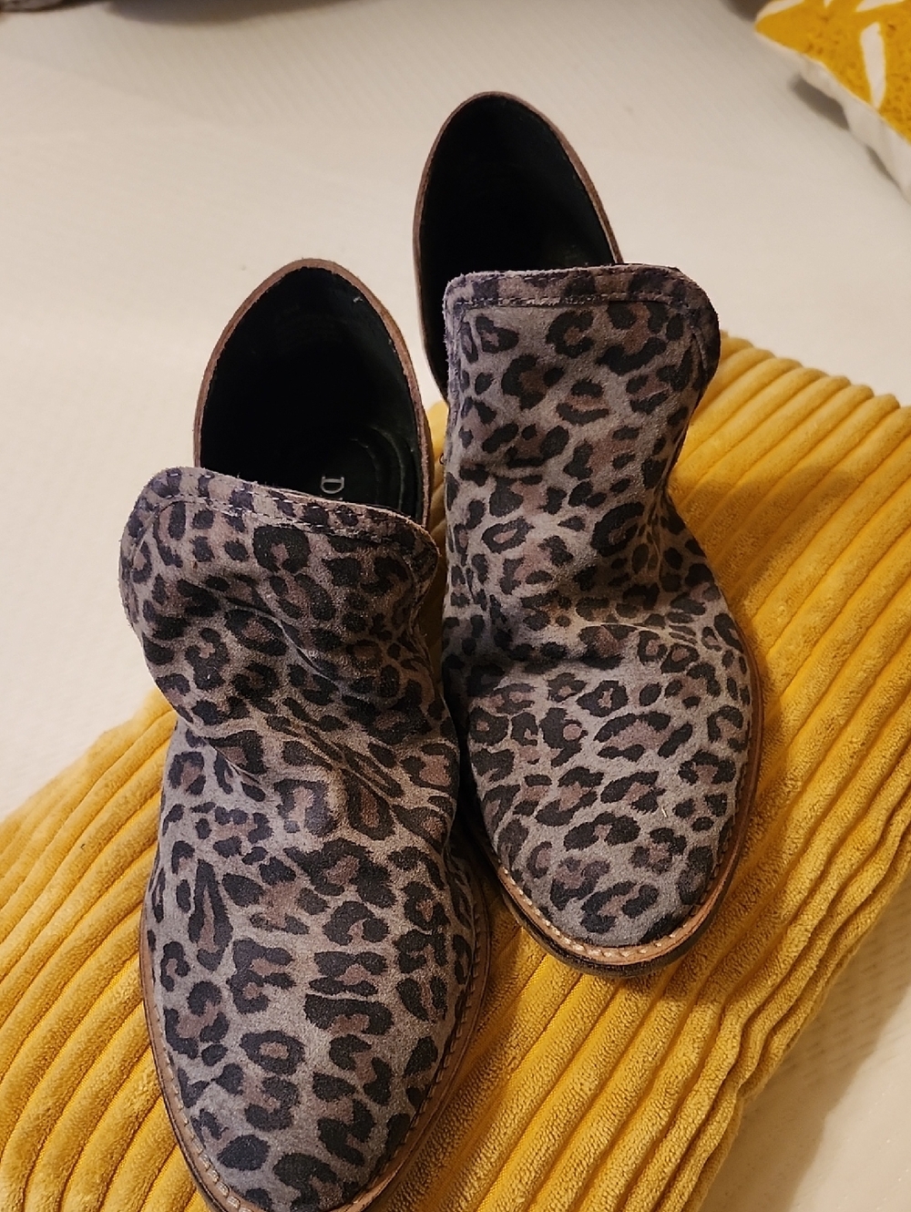 DIBA True Leopard Print Ankle Booties in Brown and Black - Women’s Slip-On